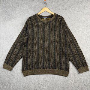 Knightsbridge Sweater Mens SIze Medium Gold Brown Crew Neck 90s Loose Grandpa
